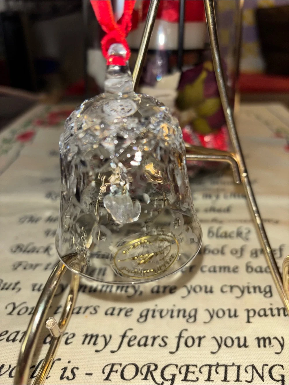Rogaska Gallia Crystal Bell Ornament!